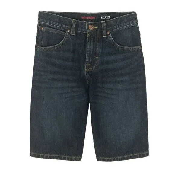 Wrangler Boys Dark Blue Denim Jean Shorts Adjustable Waist - Picture 4 of 8